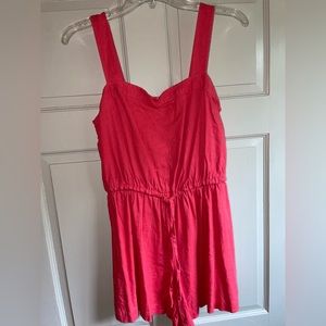 Gap. Pink linen-feel romper. Size small.